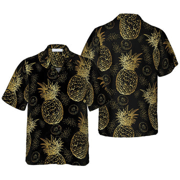 Pineapple Pattern Hawaiian Shirt, Colorful Summer Aloha Shirt For Men Women, Perfect Gift For Friend, Family