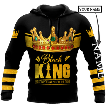 FUNSTUFFPRINT African Culture Custom Name Black King 3D Hoodie and Zip Hoodie