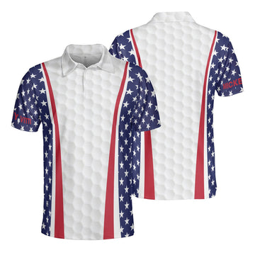 Custom American Flag Golf Texture Custom Polo Shirt