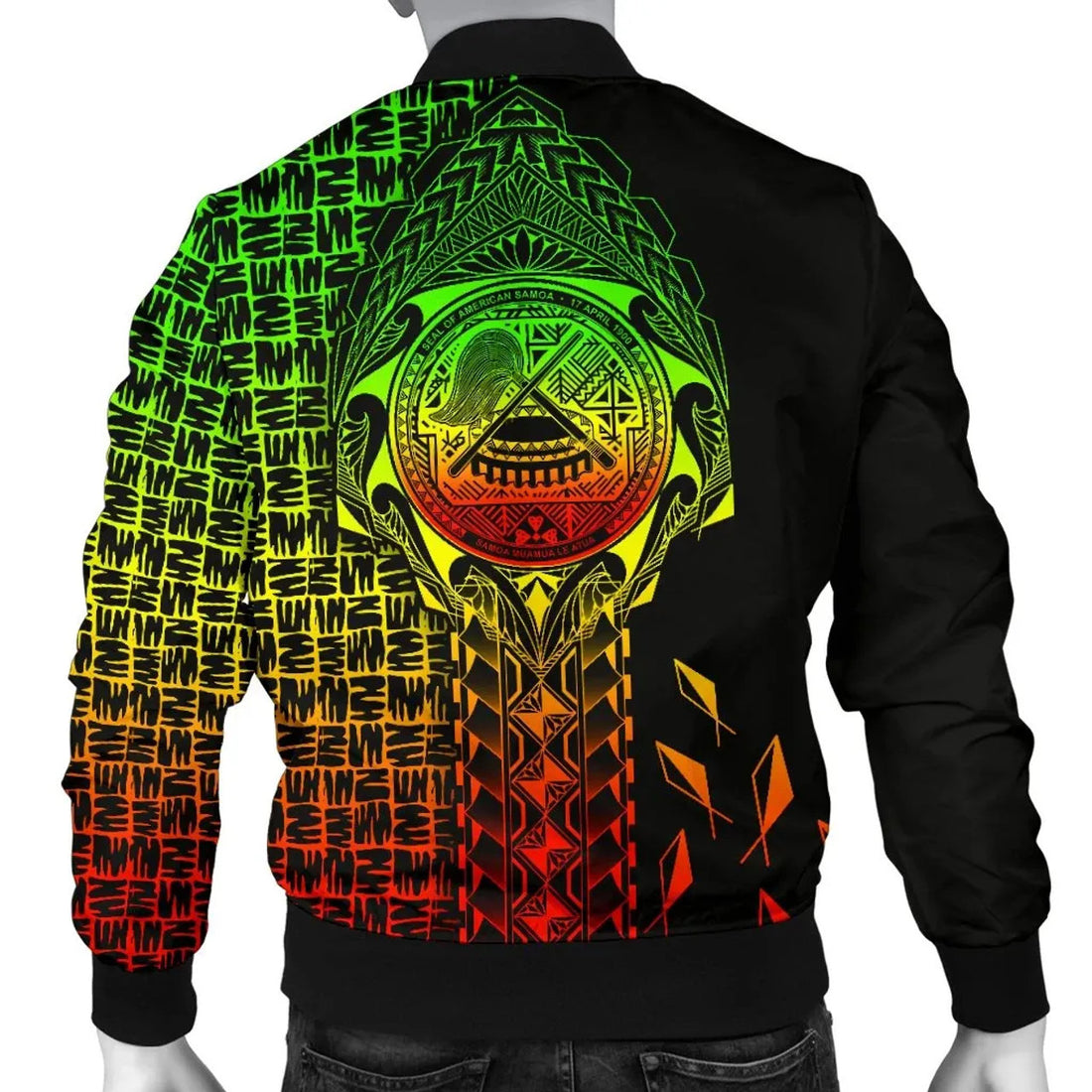 FUNSTUFFPRINT American Samoa Bomber Jacket - AS Seal Rocket Style 3D Bomber Jacket