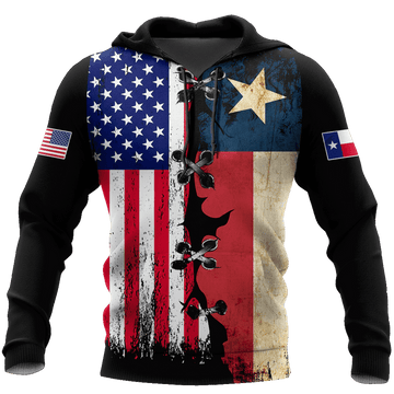 FUNSTUFFPRINT American Texas 3D Hoodie and Zip Hoodie