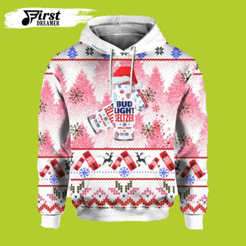 FUNSTUFFPRINT Apple Crisp Bud Light Ugly Christmas 3D Hoodie and Zip Hoodie