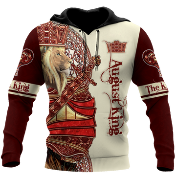FUNSTUFFPRINT August King Lion Royal 3D Hoodie and Zip Hoodie