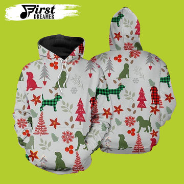 FUNSTUFFPRINT Beagle Dog Pet Christmas Dog Christmas 3D Hoodie and Zip Hoodie