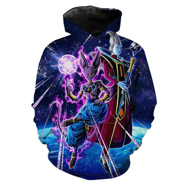FUNSTUFFPRINT Beerus And Whis Dragon Ball Super Beerrus 3D Hoodie and Zip Hoodie