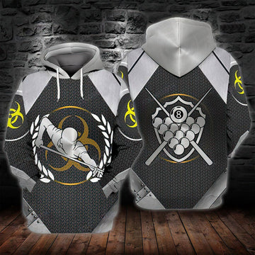 FUNSTUFFPRINT Billiard Silver Love 3D Hoodie and Zip Hoodie