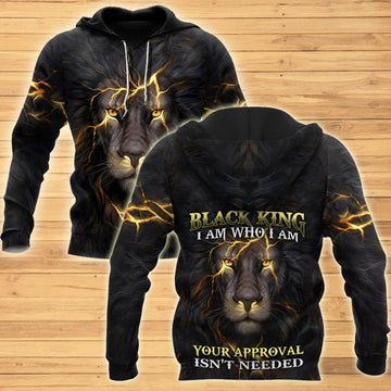 FUNSTUFFPRINT Black Kingi Am Who I Am Christian Cross 3D Hoodie and Zip Hoodie