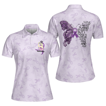 Butterfly Believe Lupus Awareness Polo Shirt, Lupus Month Awareness Ribbon Polo Shirt, Best Lupus Shirt For Women