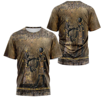 FUNSTUFFPRINT Personalized T-Shirt, Hoodie - Pharaoh Horus Ancient Egyptian Mythology Wall 3D T-shirt