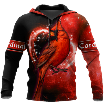 FUNSTUFFPRINT Cardinal Birds Red Color 3D Hoodie and Zip Hoodie