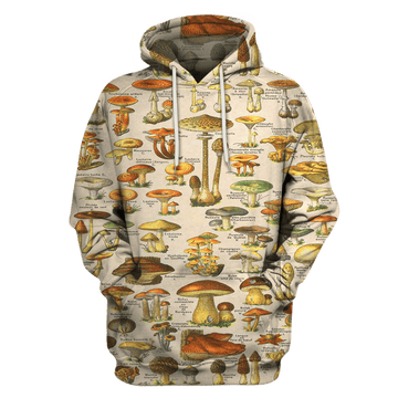 FUNSTUFFPRINT Champignons Tan Unique 3D Hoodie and Zip Hoodie
