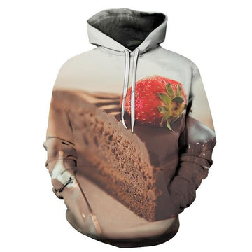 FUNSTUFFPRINT Chocolate And Strawberry 3D Hoodie and Zip Hoodie