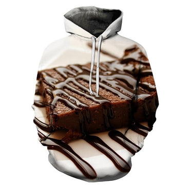 FUNSTUFFPRINT Chocolate Brownie 3D Hoodie and Zip Hoodie