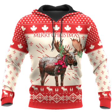 FUNSTUFFPRINT Christmas Reindeer Pi 3D Hoodie and Zip Hoodie