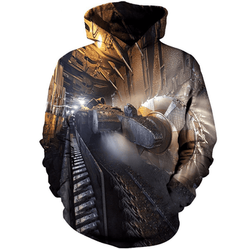 FUNSTUFFPRINT Coal Miner Shirt Black Cool Mens Coal Miner Awesome 3D Hoodie and Zip Hoodie