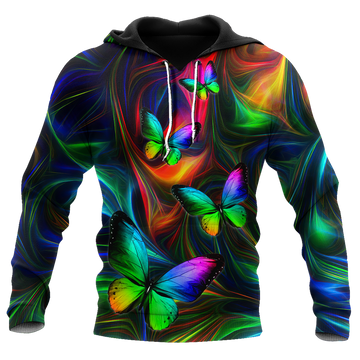 FUNSTUFFPRINT Colorful Butterfly 3D Hoodie and Zip Hoodie