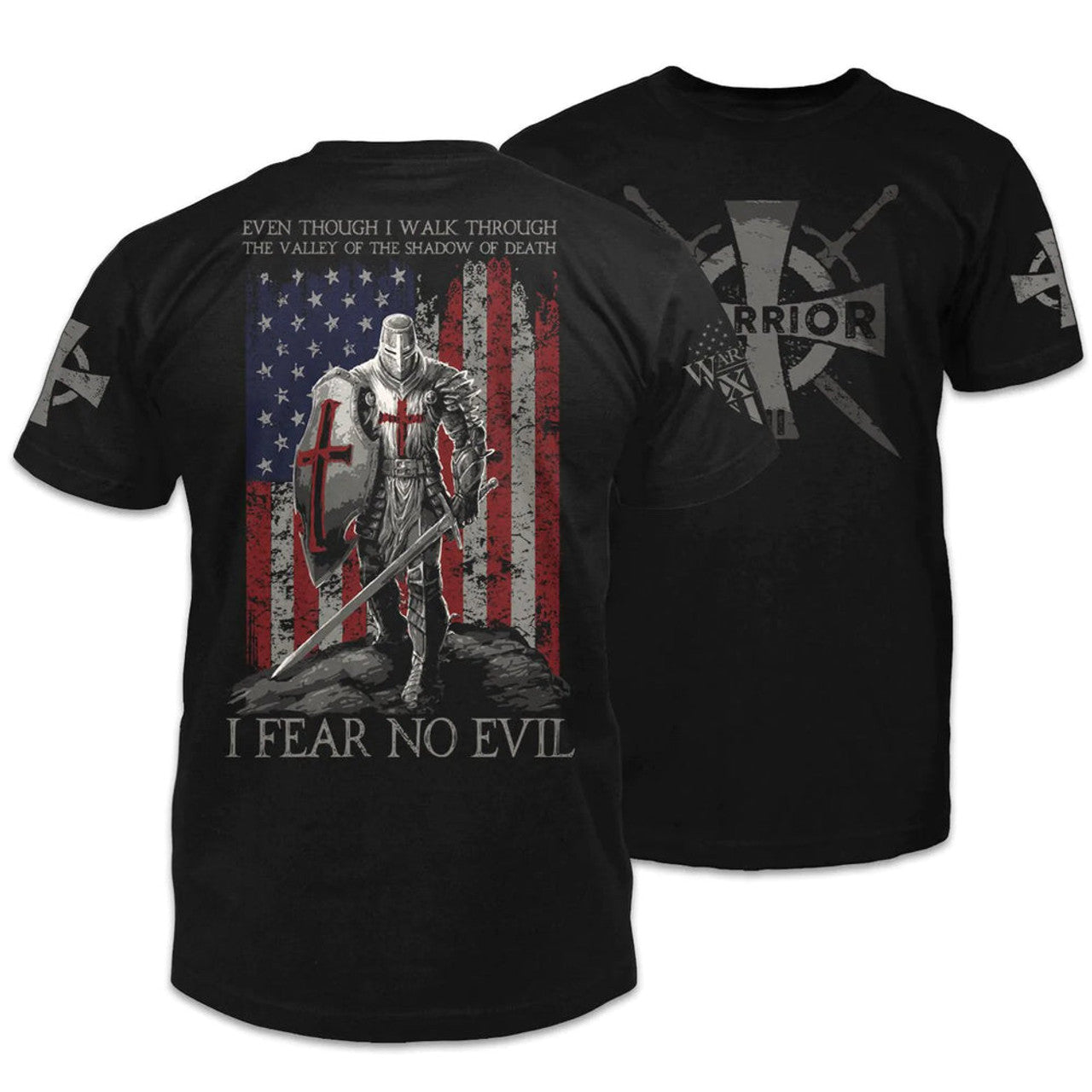 The Crusader Shirt, Walk Through The Valley Of The Shadow Of Death T-Shirts, Usa Warriors Shirt