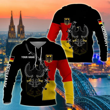 FUNSTUFFPRINT Customize Germany Golden Eagle Coat Of Arms Unisexs 3D Hoodie and Zip Hoodie