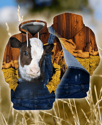 FUNSTUFFPRINT Full Printcows Farmer 3D Hoodie and Zip Hoodie