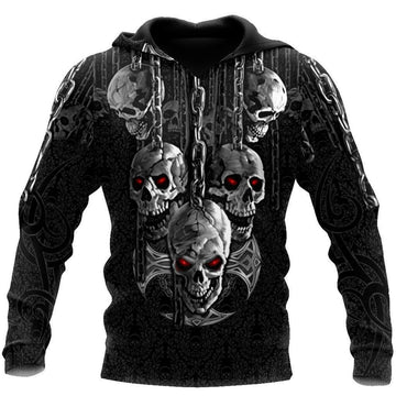 FUNSTUFFPRINT Dark Art Skull 3D Hoodie and Zip Hoodie