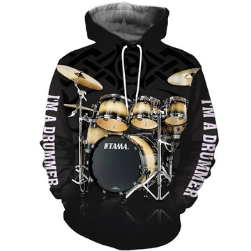 FUNSTUFFPRINT Drums Gift 3D Hoodie and Zip Hoodie