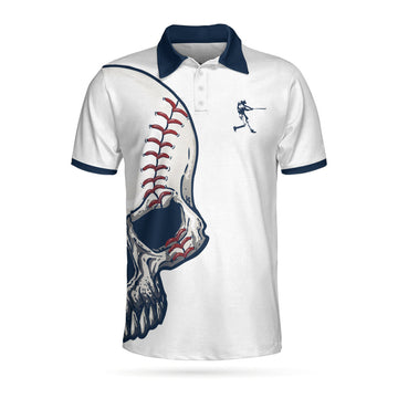 Eat Sleep Baseball Short Sleeve Polo Shirt, Skull Lover Polo Shirt, Best Baseball Shirt For Men