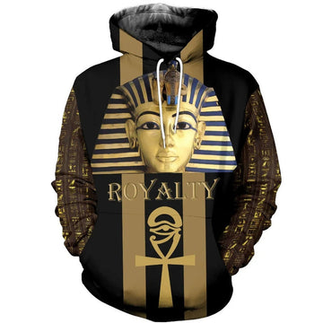 FUNSTUFFPRINT Egyptian King Tut Royalty 3D Hoodie and Zip Hoodie