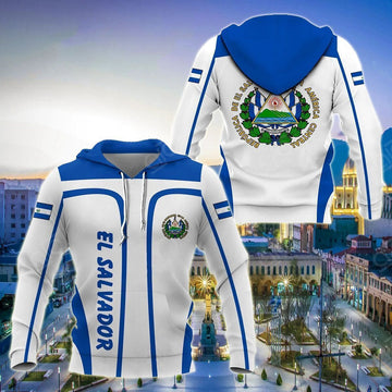FUNSTUFFPRINT El Salvador Coat Of Arms Unisex 3D Hoodie and Zip Hoodie
