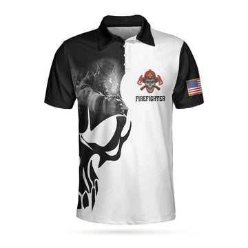 Firefighter Proud Skull Polo Shirt, If You Think You Can Do My Job Firefighter Shirt For Men