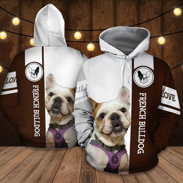 FUNSTUFFPRINT Gift For Dog Lover French Bulldog 3D Hoodie and Zip Hoodie
