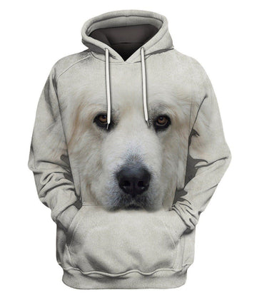 FUNSTUFFPRINT Gift For Dog Lover Great Pyrenees Face Hair 3D Hoodie and Zip Hoodie