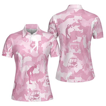 Golf Girl Camouflage Short Sleeve Women Polo Shirt