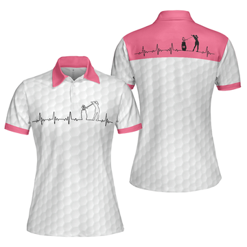 Golf Is My Heart Pink Golf Short Sleeve Women Polo Shirt