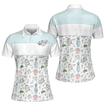 Golf Life In Blue Short Sleeve Women Polo Shirt