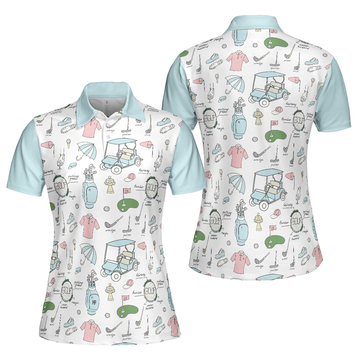 Golf Life In Blue V2 Short Sleeve Women Polo Shirt