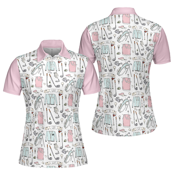 Golf Life In Pink V2 Short Sleeve Women Polo Shirt
