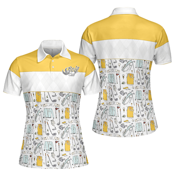 Golf Life In Yellow Short Sleeve Women Polo Shirt