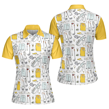 Golf Life In Yellow V2 Short Sleeve Women Polo Shirt