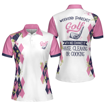 Golfing Weekend Forecast Golf Short Sleeve Women Polo Shirt