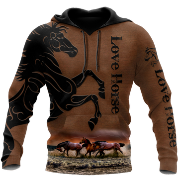 FUNSTUFFPRINT - Hoodie Love Horse 3D Hoodie and Zip Hoodie
