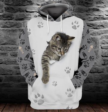 FUNSTUFFPRINT Cute Cats 3D Hoodie and Zip Hoodie