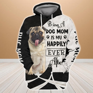 FUNSTUFFPRINT Pug Mom 3D Hoodie and Zip Hoodie