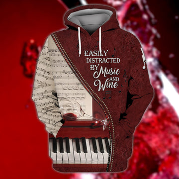 FUNSTUFFPRINT Piano, 3D Full Print 07 3D Hoodie and Zip Hoodie
