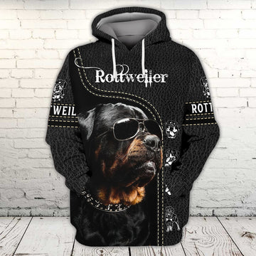 FUNSTUFFPRINT Full Print-N94- Rottweiler 3D Hoodie and Zip Hoodie
