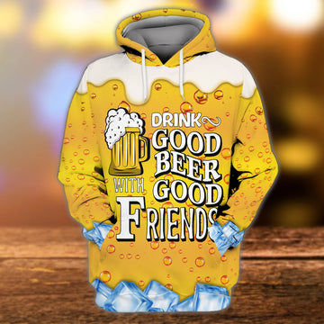 FUNSTUFFPRINT Beer Full Print - TD96 3D Hoodie and Zip Hoodie