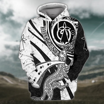 FUNSTUFFPRINT Brittany Celtic Bretagne 3D Hoodie and Zip Hoodie