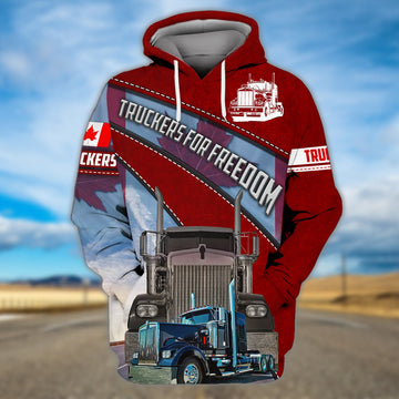 FUNSTUFFPRINT Trucker Canada 3D Hoodie and Zip Hoodie