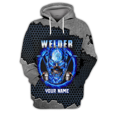 FUNSTUFFPRINT Grumpy Old Welder 3D Shirts Personalized Name 3D Hoodie and Zip Hoodie