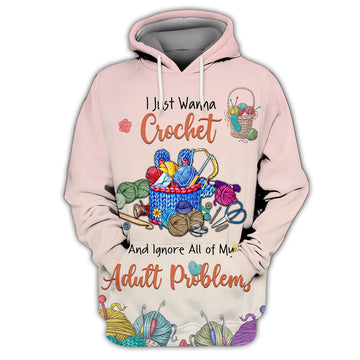 FUNSTUFFPRINT Love Crochet - 3D Full Print TD96 3D Hoodie and Zip Hoodie