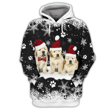 FUNSTUFFPRINT Puppy Golden Retriever 3D Hoodie and Zip Hoodie